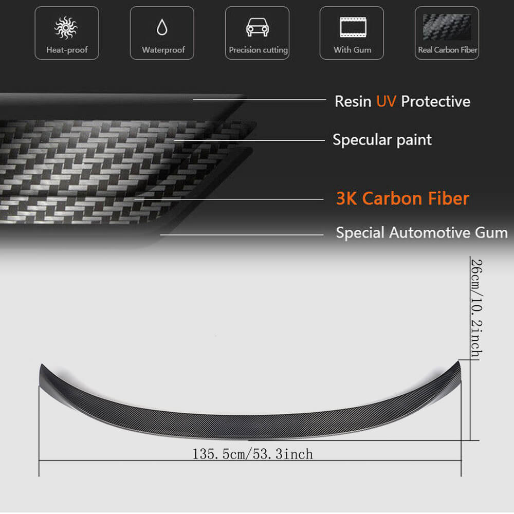 Trunk Lid Spoiler Carbon V3 for BMW X6 F16 2014-2019 - image 5