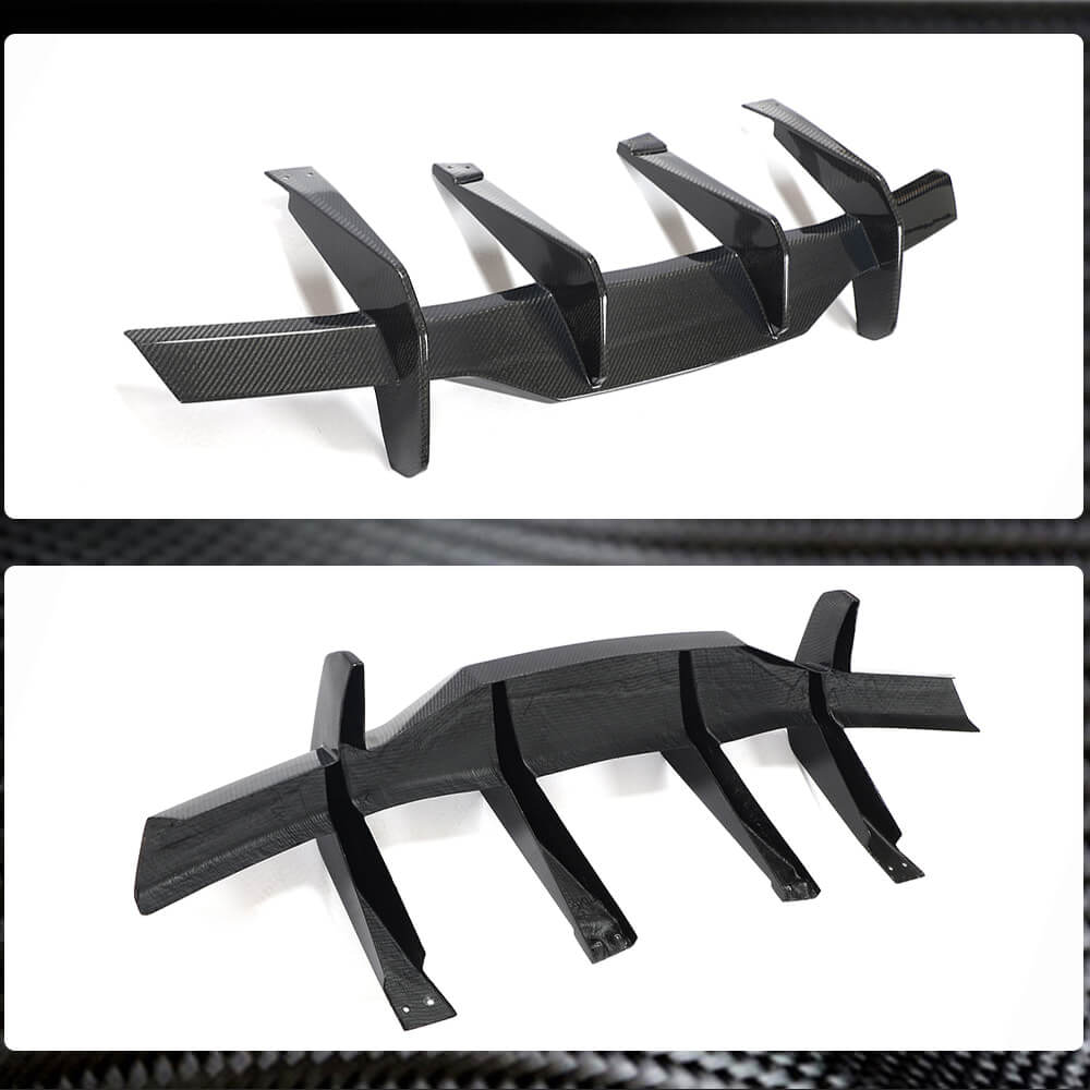 Rear Bumper Diffuser V2 (2019-2022, Carbon) for Chevrolet Corvette C8 2019- - image 5