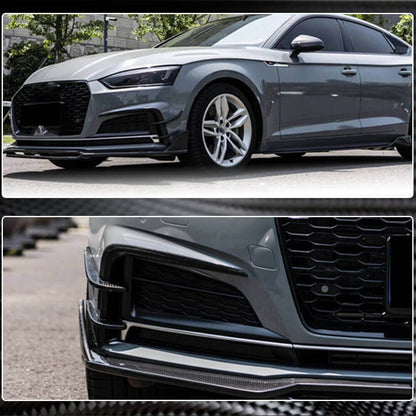 Front Bumper Flap V2 Extensions (for S-Line 2016-2020, Carbon) for Audi A5 2016-2025 - image 5