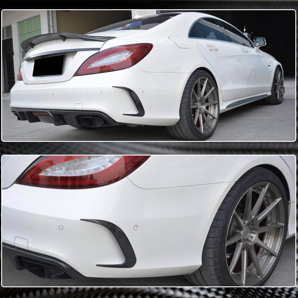 Covers on the rear bumper (for Base / CLS63 AMG SD 2015-2018, Carbon) for Mercedes CLS C218 2011-2018 - image 5
