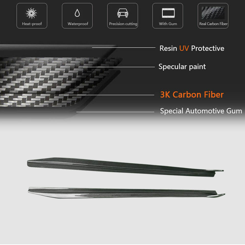 Side Skirt Extensions V3 (for G20 M-Sport, Carbon) for BMW 3 Series G20/G21 2018- - image 5