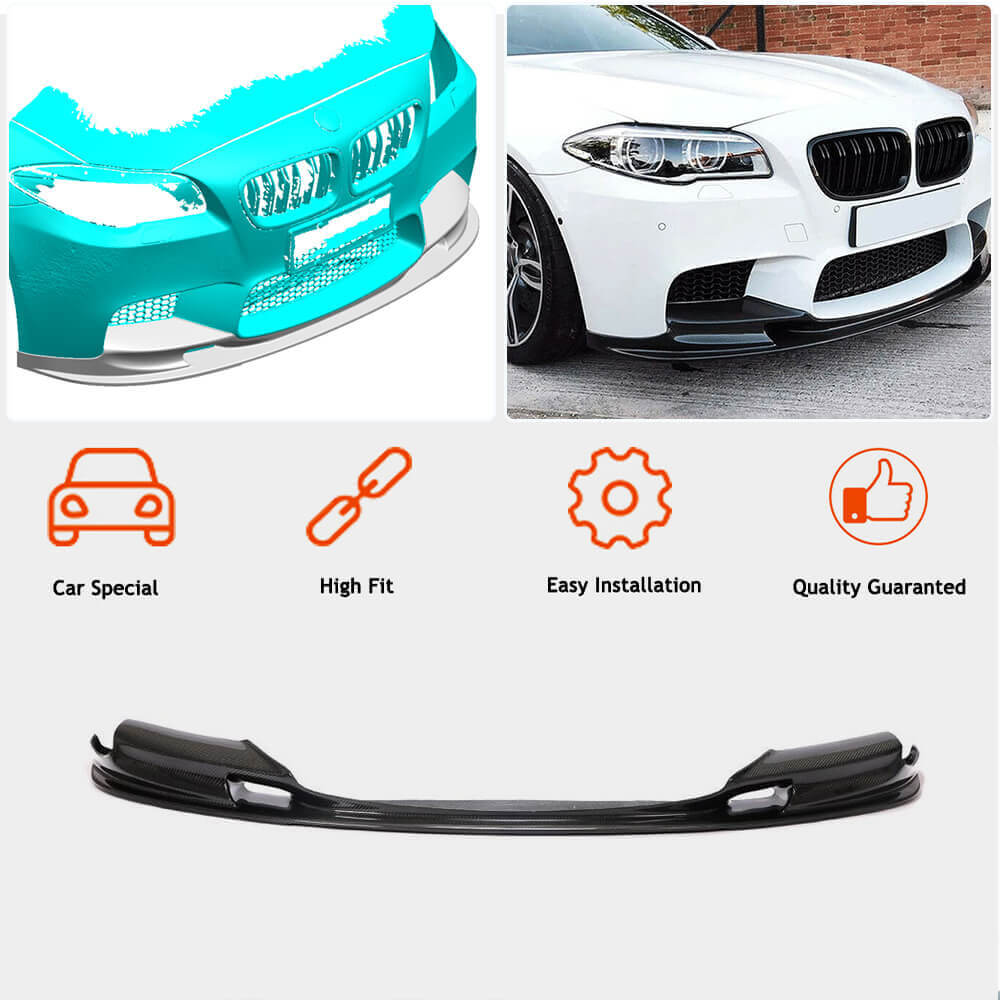 Front Bumper Lip Carbon Fiber V2 (for M5) for BMW 5 series F-10/11/07 2010-2016 - image 5