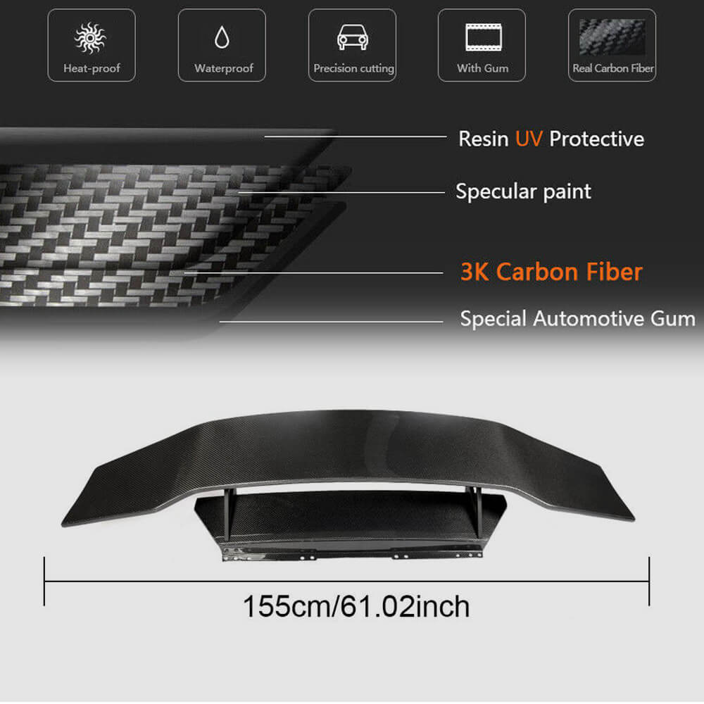 Rear Trunk Spoiler Dry Carbon Fiber for Lamborghini Huracan - image 5
