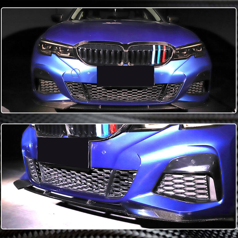 Front Bumper Lip SC-Style for M-Sport 2018-2022 Carbon for BMW 3 Series G20/G21 2018- - image 5