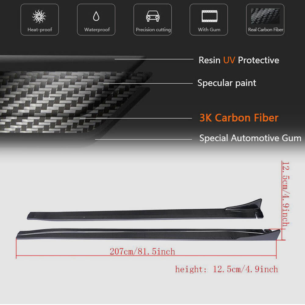 Side Skirts (for G37 SD 2009-2013, Carbon) for Infiniti G25/G35/37 (V36/CV36) 2006-2015 - image 5