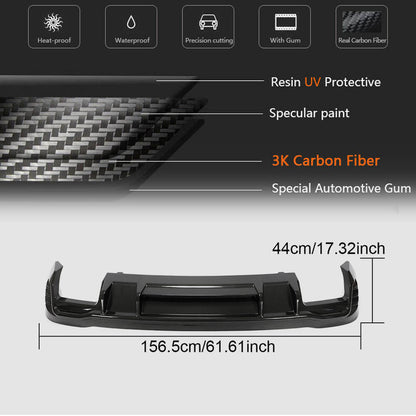 Rear Bumper Diffuser V1 (for S-Line, Carbon) for Audi A4 B10 2024- - image 5