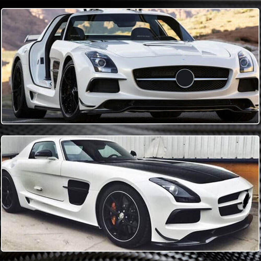 Cover on the front bumper Lip (Carbon) for Mercedes SLS C197 - image 5