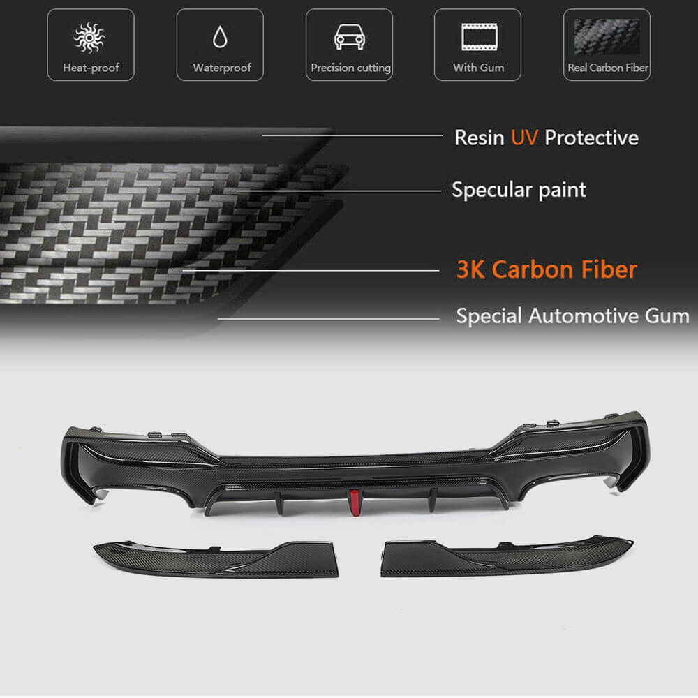Rear Bumper Diffuser Carbon Fiber V3 (M-Sport) for BMW 4 series G22/23/26 2020- - image 5