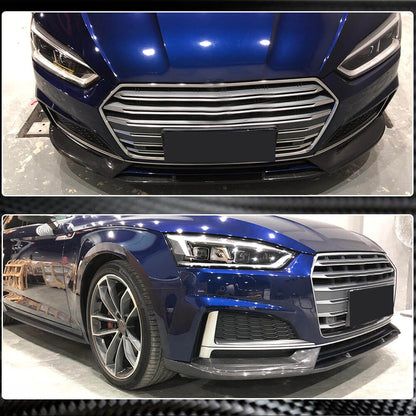 Front Bumper Lip Spoiler (for S-Line Coupe/Cabriolet 2016-2020, Carbon) for Audi A5 2016-2025 - image 5