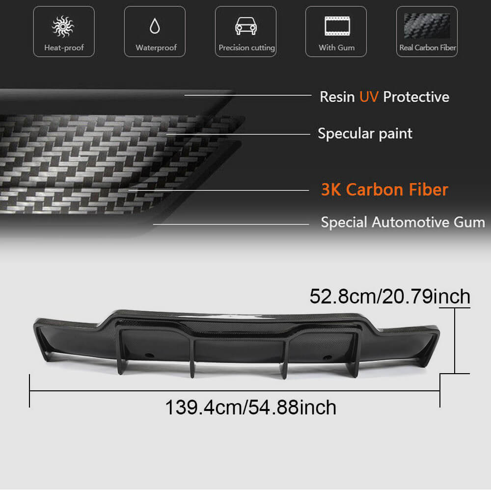 Rear Diffuser V2 (2017-2023, Carbon) for Tesla Model 3 2017- - image 5