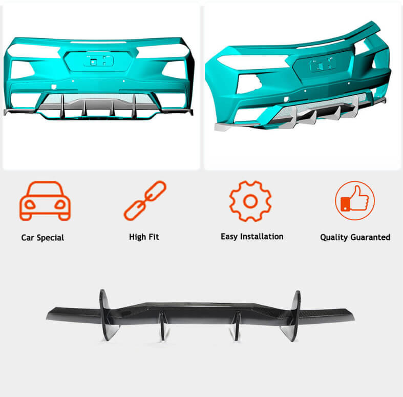 Body Kit Set (2019-2022, Carbon) for Chevrolet Corvette C8 2019- - image 5
