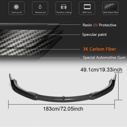 Front Bumper Lip V1 (2017-2023, Carbon) for Tesla Model 3 2017- - image 5
