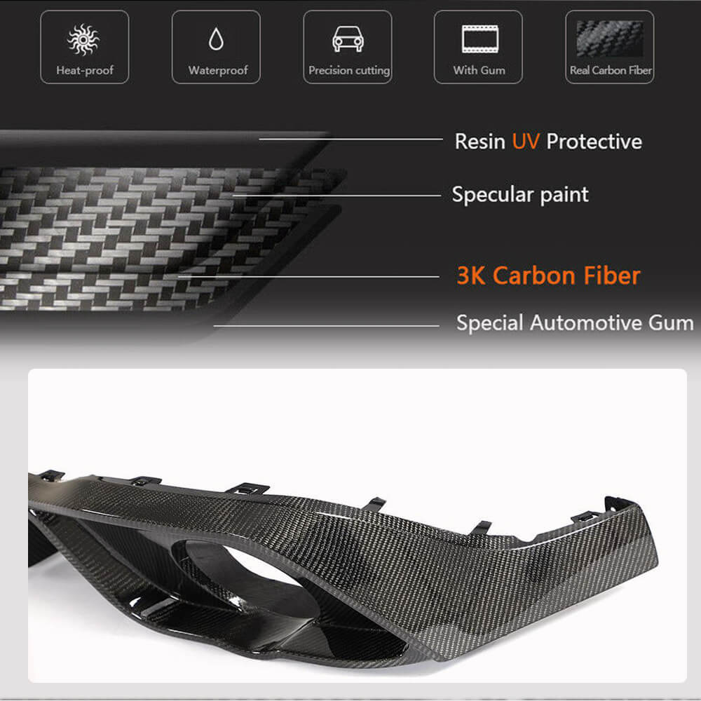 Rear Bumper Diffuser for GTI HB, Carbon for Volkswagen Golf 8 2019- - image 5