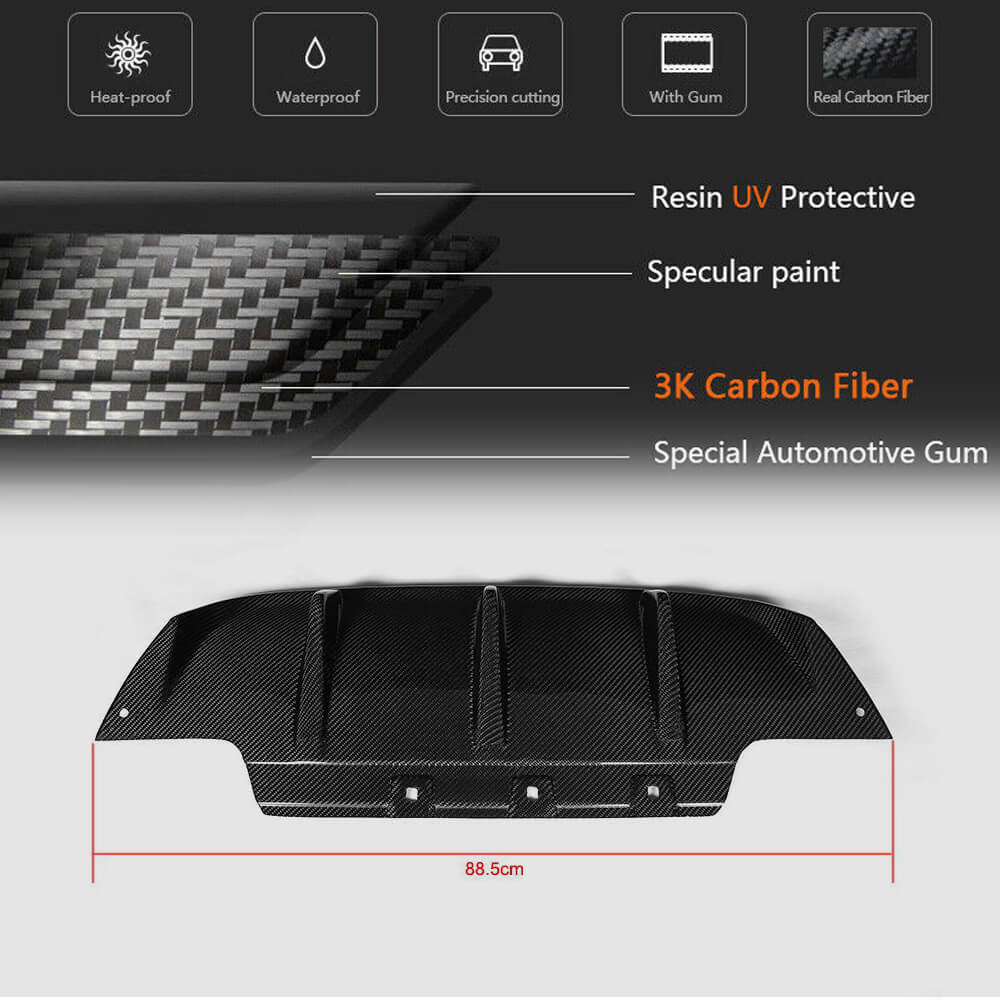 Rear Bumper Diffuser V2 (for M6, Carbon) for BMW 6 Series F12/F13/F06 2011-2018 - image 5