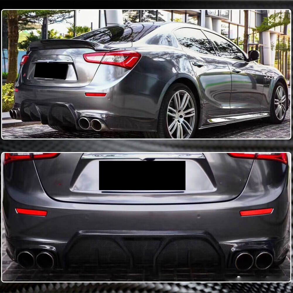Rear bumper diffuser (for Base/S/S Q4 2014-2017, Carbon) for Maserati Ghibli 2013-2023 - image 5