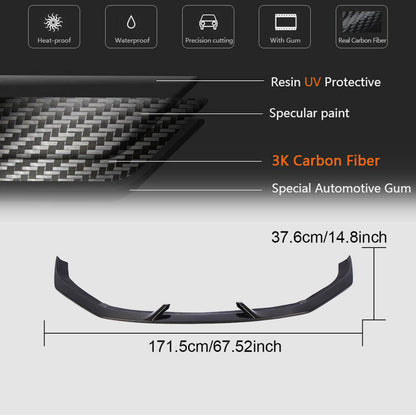 Front bumper lip splitters V3 (for RS3 Sedan 2017-2020, Carbon) for Audi A3 2012-2020 - image 5