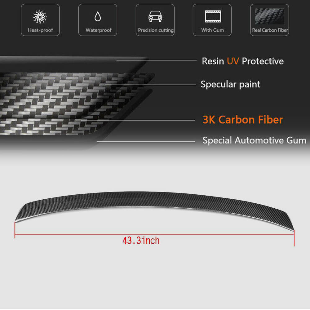 V1 Rear Window Spoiler (for Q50, Carbon) for Infiniti Q50/Q60 2013-2024 - image 5