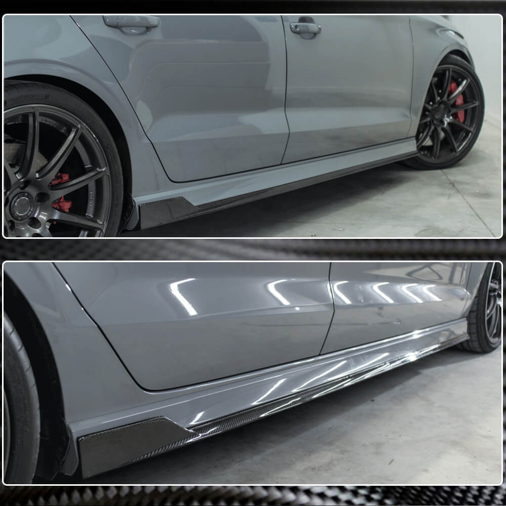Side skirts V1 (for S-Line Sedan, Carbon) for Audi A3 2012-2020 - image 5