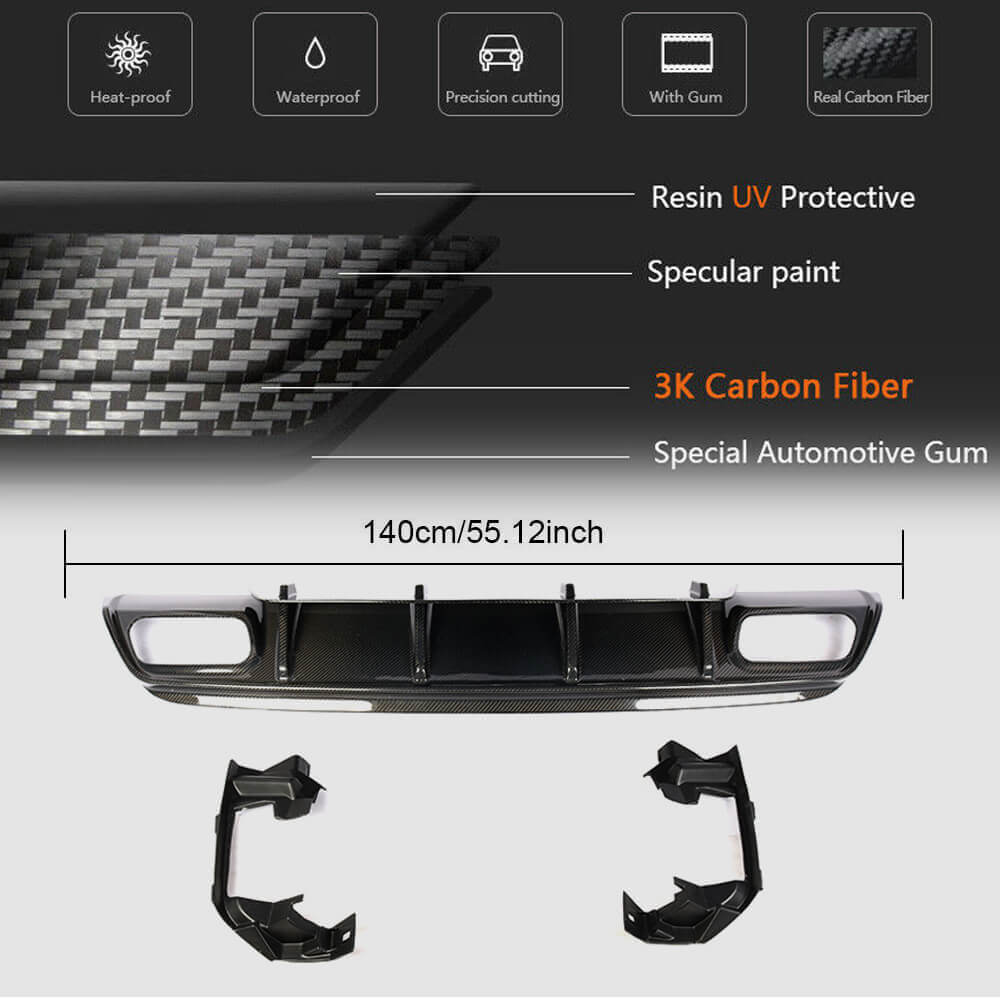 Rear bumper diffuser V1 (for AMG-Line / A45 AMG HB) for Mercedes A-class W176 2012-2018 - image 5