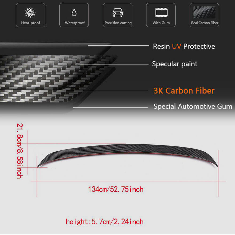 Rear Trunk Spoiler Carbon Fiber V5 (SD) for BMW 5 series E-60/61 2003-2010 - image 5