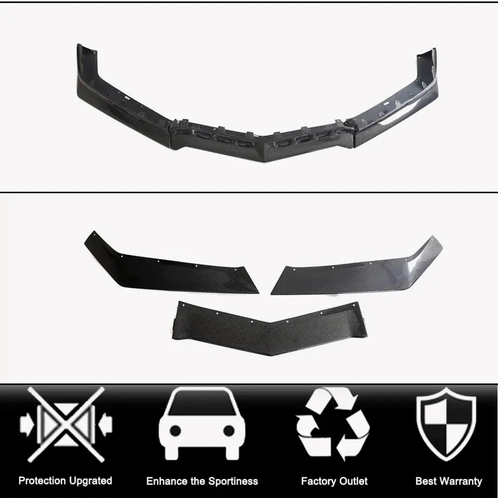 Front Bumper Lip Spoiler (for Z06, 2020-2024, Carbon) for Chevrolet Corvette C8 2019- - image 5
