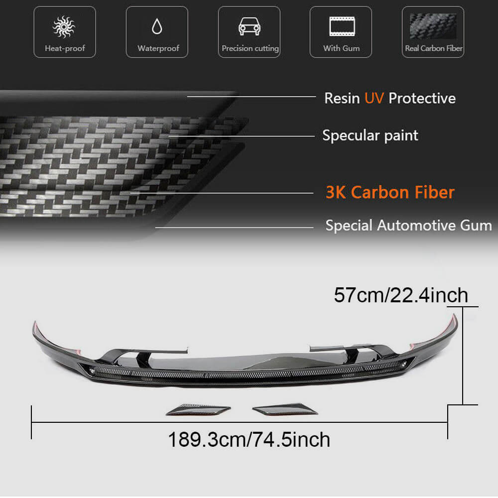 Front Lip Overlay (for Base 2018-2023, Carbon) for Porsche Cayenne 2018- - image 5