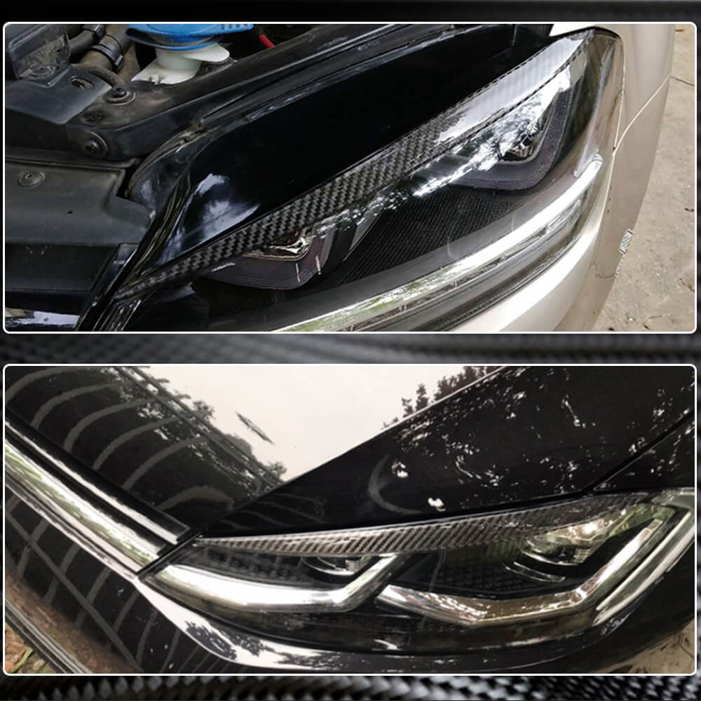 Eyelashes on headlights (Carbon) for Volkswagen Golf 7/E-Golf - image 5