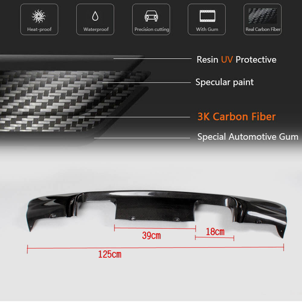 Rear Bumper Diffuser Carbon Fiber V1 (for M3) for BMW 3 series E-46 1998-2006 - image 5