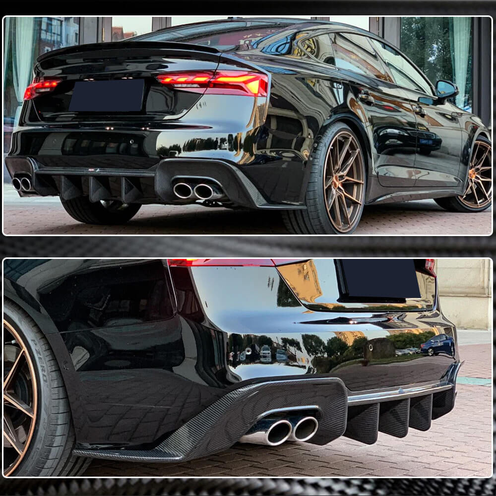 Rear Bumper Diffuser V1 (for S-Line 2021-2025, Carbon) for Audi A5 2016-2025 - image 5