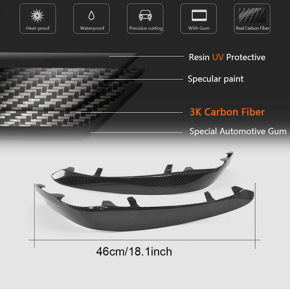 Covers for fog lights (for C63 AMG 2015-2019, Carbon) for Mercedes C-class W205 2014-2021 - image 5