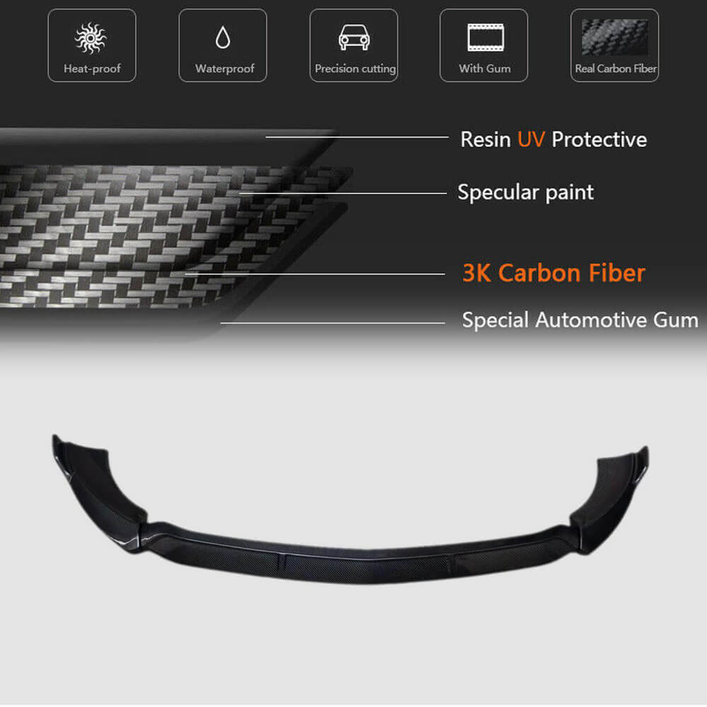 Cover on the front bumper Lip (for AMG-Line 2020-2023, Carbon) for Mercedes E-class W213 2016-2023 - image 5