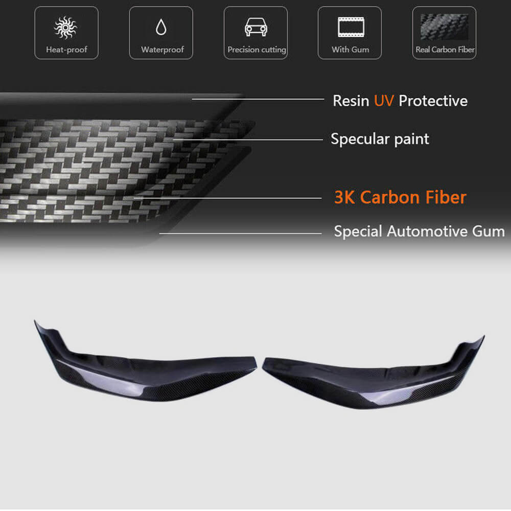 Front Bumper Splitters Carbon Fiber V3 (for M-Sport 2017-2020) for BMW 5 Series G30/31 2017-2023 - image 5