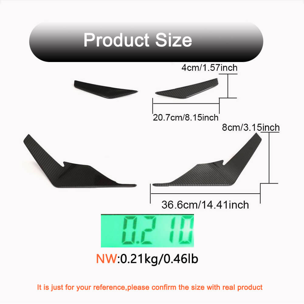 Front Bumper Fins Dry Carbon Fiber for Audi R8 2015- - image 5