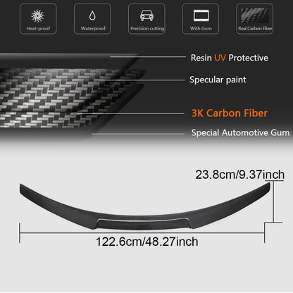 Rear Trunk Spoiler Carbon Fiber (Convertible) for BMW 2 Series F22/23 2014-2021 - image 5