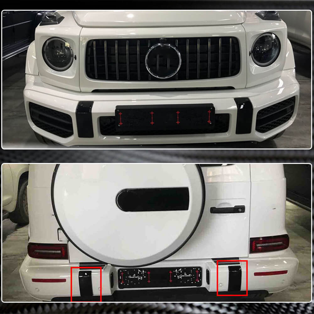 A set of linings on the front and rear bumper (for G63 AMG, Dry carbon) for Mercedes G class W463 2018-2024 - image 5