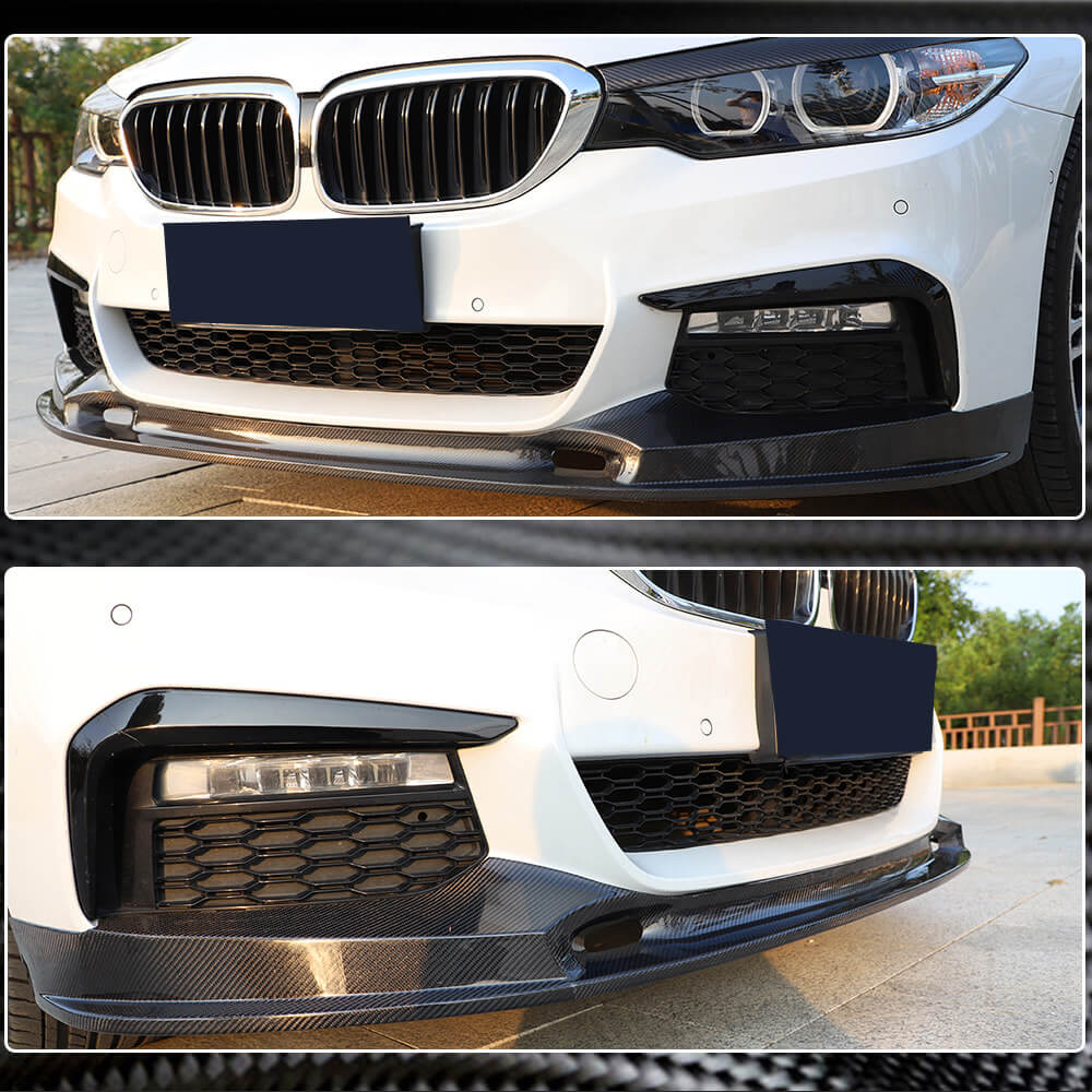 Front Bumper Lip V2 for M-Sport 2017-2020 Carbon for BMW 5 Series G30/G31 2017-2023 - image 5