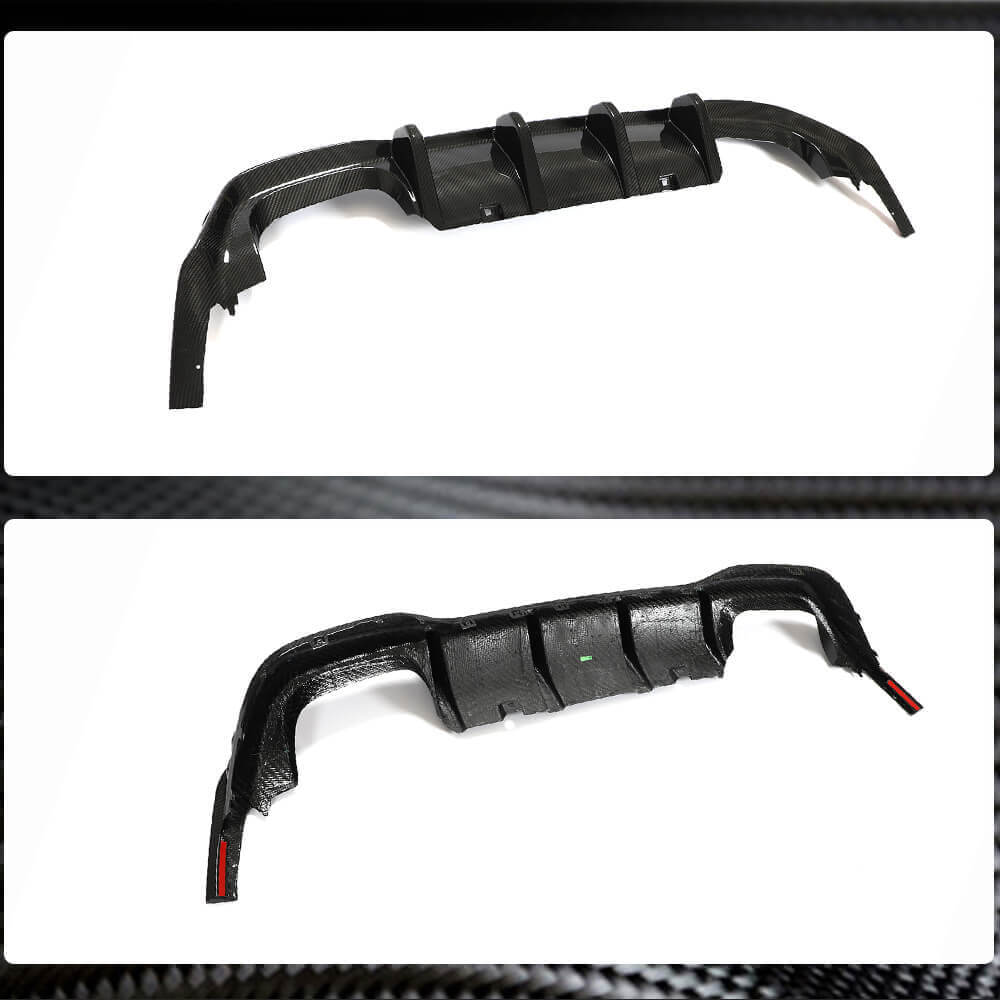 Rear bumper diffuser (for R HB, Dry carbon) for Volkswagen Golf 8 - image 5