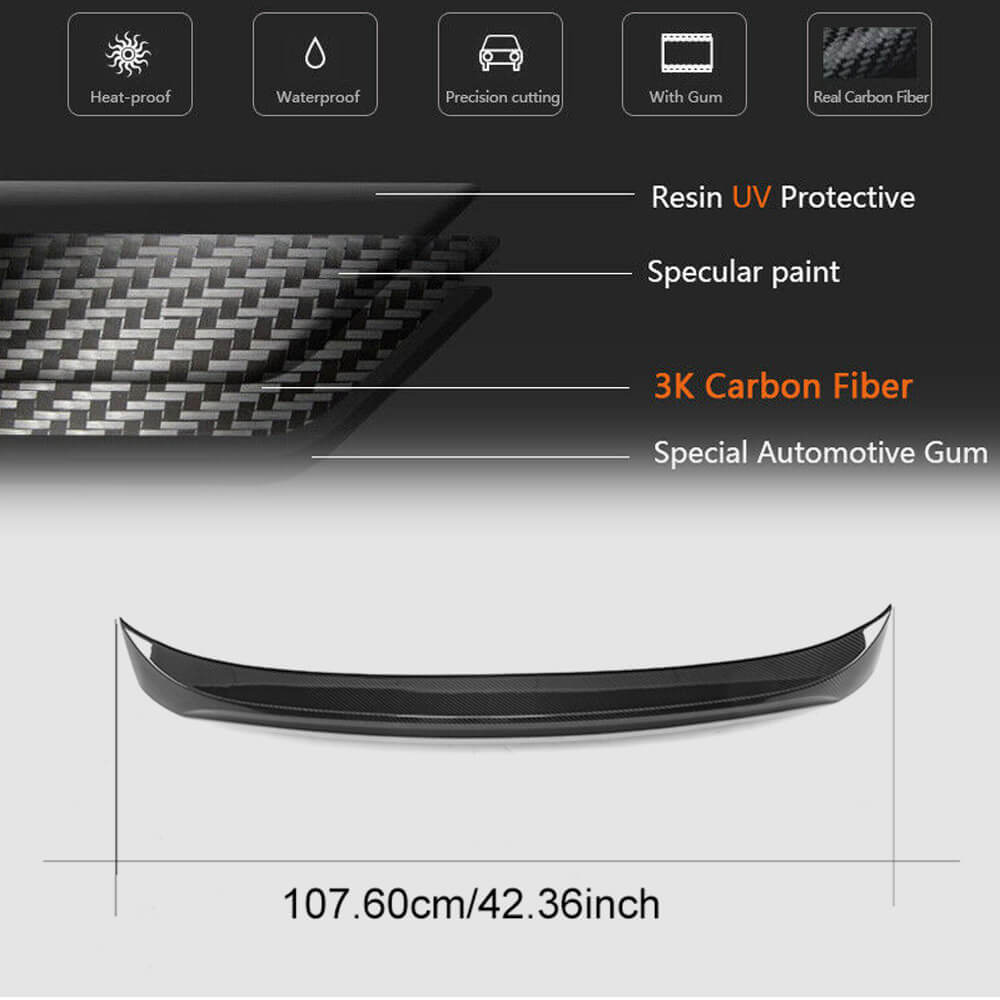 Rear Trunk Spoiler Carbon Fiber for Bentley Continental GT 2011-2018 - image 5