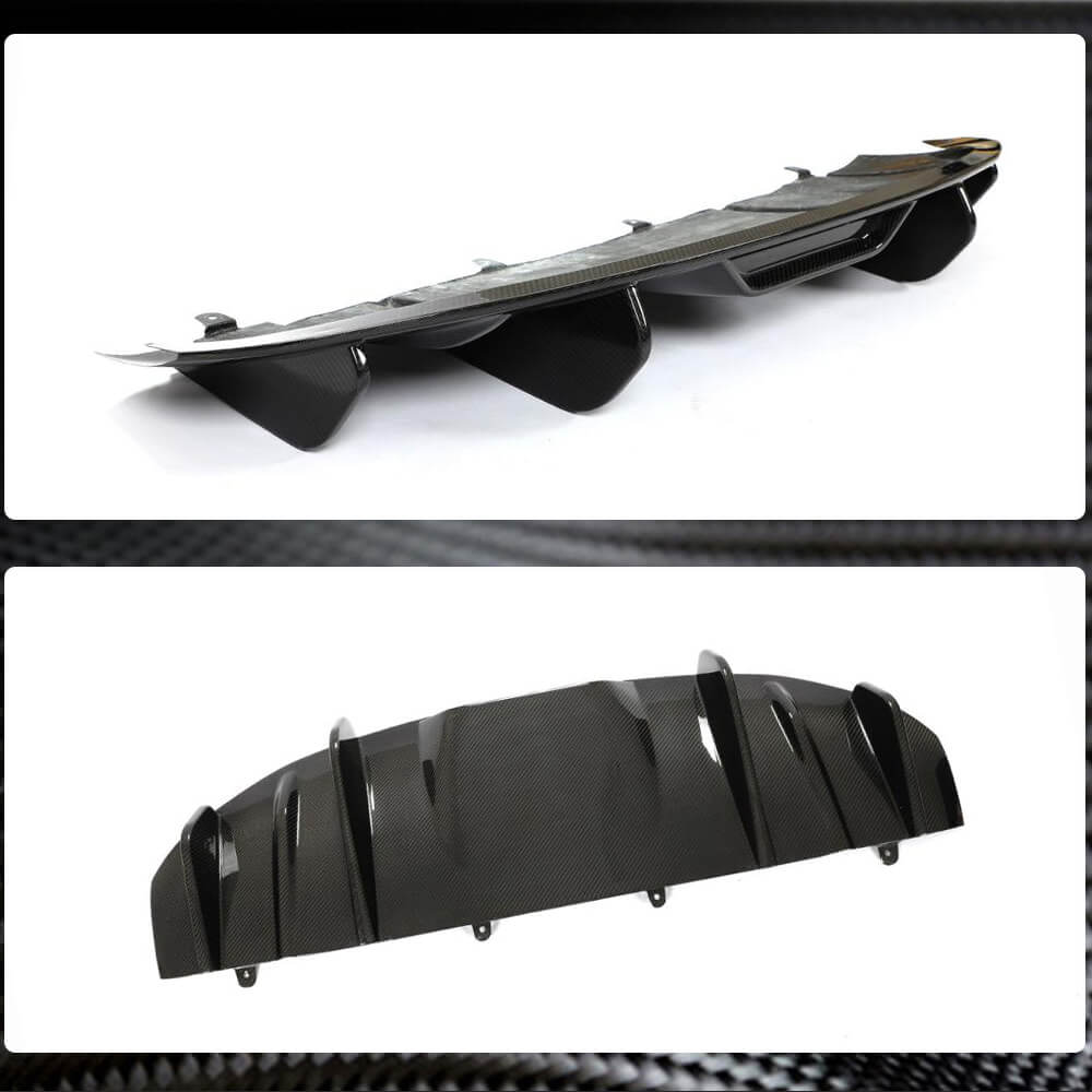 Rear Bumper Diffuser (2019-2024 Base SD, Carbon) for Porsche Taycan 2019- - image 5