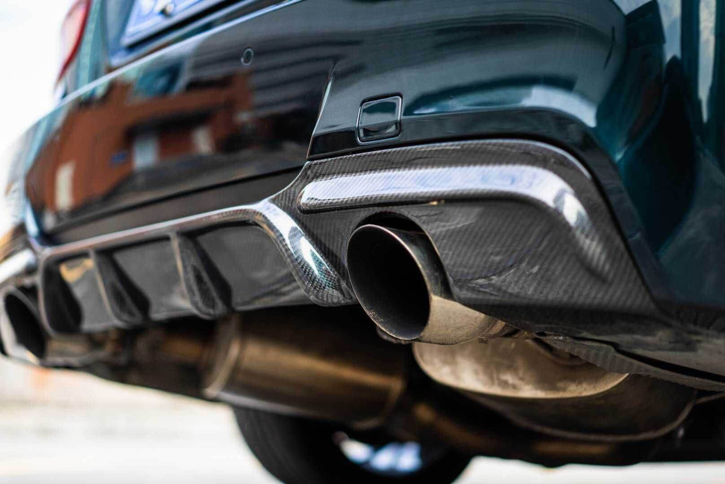Rear Bumper Diffuser Carbon Fiber V2 (for E90 M Sport) for BMW 3 series E-90/91/92/93 2005-2011 - image 5