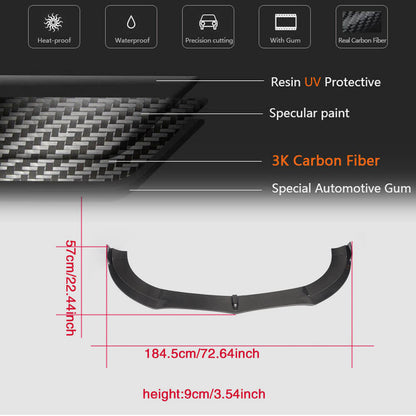 Front Bumper Lip Spoiler (for Base SD 2015-2018, Carbon) for Mercedes CLS C218 2011-2018 - image 5