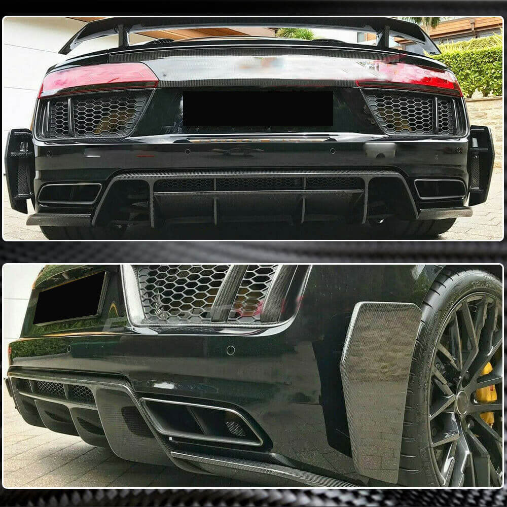 Rear Bumper Splitters Carbon Fiber V1 for Audi R8 2015- - image 5