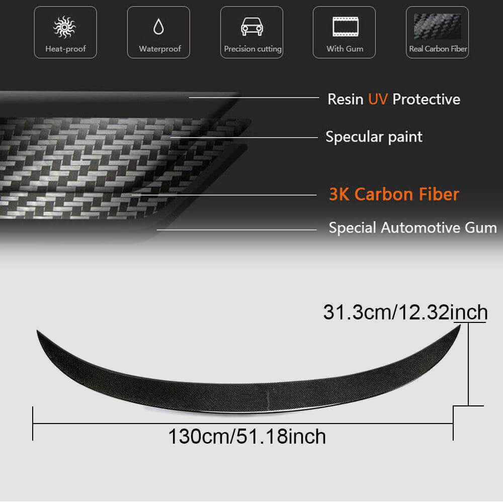 Rear Trunk Spoiler Carbon Fiber V5 (for F06/F13) for BMW 6 F12/F13/F06 2011-2015 - image 5