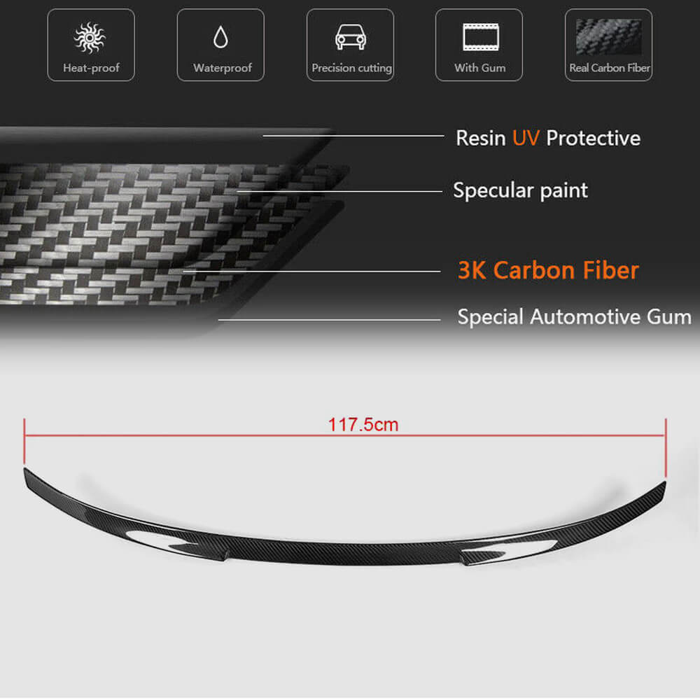 Rear Trunk Spoiler Carbon Fiber V6 (Coupe) for BMW 4 series F-32 2012-2020 - image 5