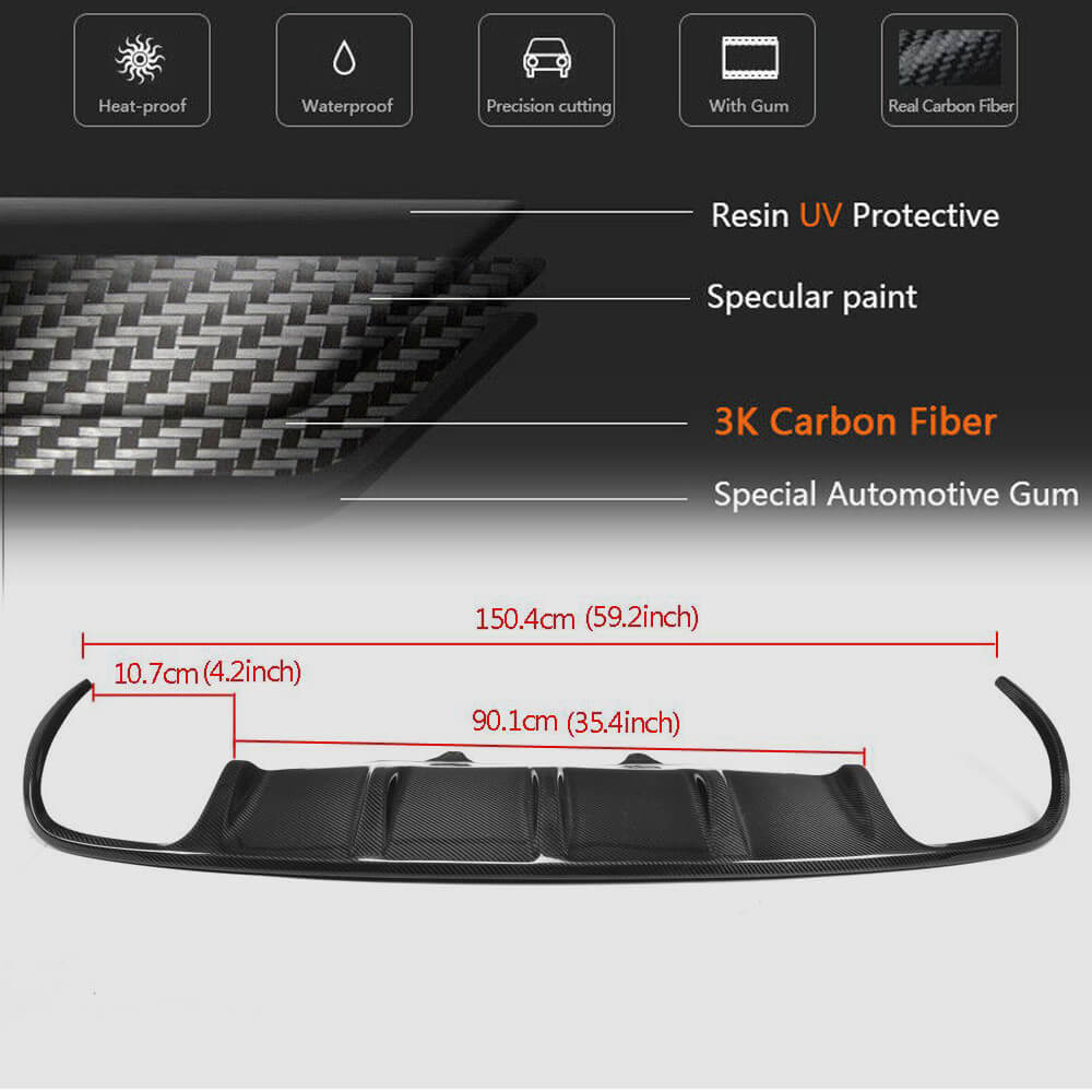 Rear bumper diffuser V1 (2014-2021, Carbon) for Porsche Macan 2014-2024 - image 5
