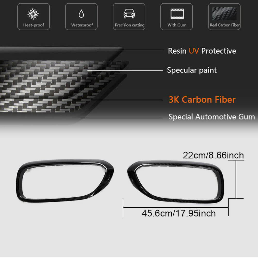 Grille outline (2017-2020, Carbon) for BMW 5 Series G30/31 2017-2023 - image 5