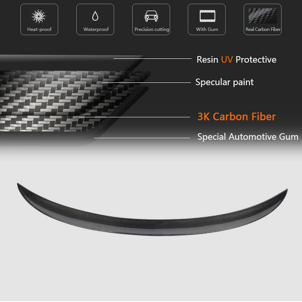 Rear Trunk Spoiler Carbon Fiber V4 (SD) for BMW 3 series E-90/91/92/93 2005-2011 - image 5
