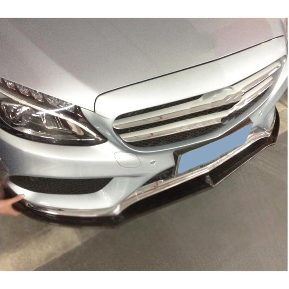 Front Bumper Lip V6 for C43 AMG 2015-2019 Carbon for Mercedes C-сlass W205 2014-2021 - image 5