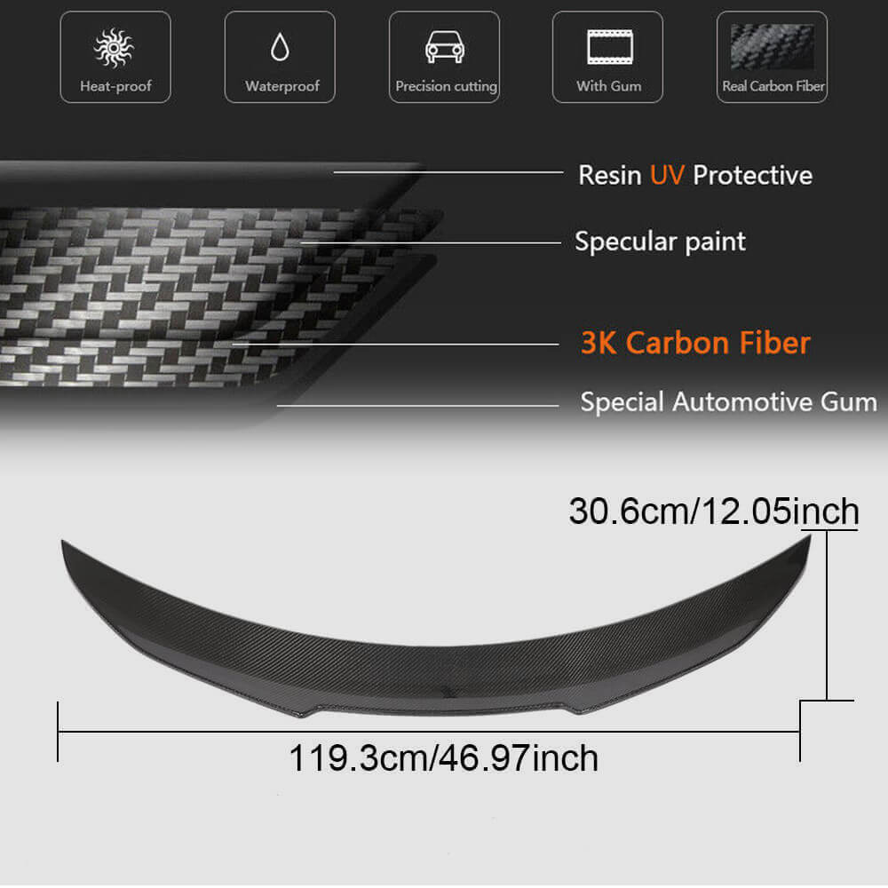 Spoiler V2 (for Q60 2016-2022, Carbon) for Infiniti Q50/Q60 2013-2024 - image 5