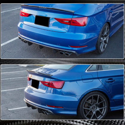 Rear Bumper Diffuser V2 (for S-Line Sedan 2012-2016, Carbon) for Audi A3 2012-2020 - image 5